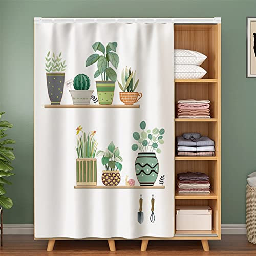 Liveinu Rideaux Armoire pour Armoire de Cuisine, Salle de Bain, Rideau Anti-poussière pour étagères, Panneau Mural,Installation Crochet et Boucle Dégradé de Couleur 80x140cm (L x H Style 17