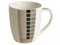 Domotti Kaffeebecher 360 ml 8,5 x 5,5 x 9,5 cm Keramik Kaffeetasse Coffee Mug Kaffee Tee modernes Muster weiß ecru grau schwarz