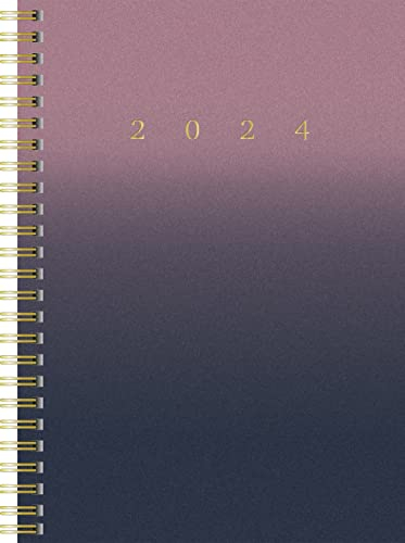 rido/idé Wochenkalender „Gradient Sky“ 2024 2 Seiten = 1 Woche A5 schwar, bordeaux