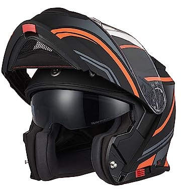 TORC Casco Moto Modulare Apribile Casco Moto Integrale Scooter con Doppia Visiera Omologato ECE 22-06