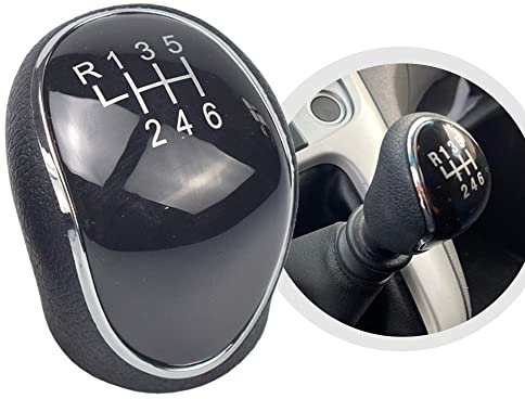 Hacreyatu 6 Gang Schaltknauf Auto Manuelle Schalthebel Stick Kopf Handball für Hyundai IX35 2012-2016 (Schwarz)