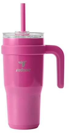 reduce 24 oz Tumbler with Handle - Vacuum Insulated Stainless Steel Travel Mug Sip-It-Your-Way Lid and Straw Keeps Drinks Cold up to Hours Sweat Proof, Dishwasher Safe OG Sangria (13232-FF)