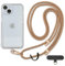 Golifyne 6mm Crossbody Phone Lanyard | 80-150cm Universal Phone Strap | w/ 2 Non-Adhesive Tether Tabs | Compatible with iPhone/Samsung/Huawei Smartphones (no cases included) - Beige