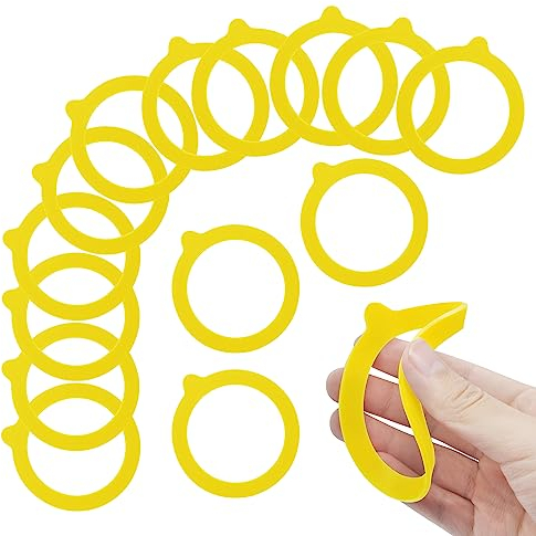 12 Pieces Silicone Replacement Gasket for Jars, Airtight Rubber Seals Rings for Glass Clip Top Jars, Leakproof Silicone Gasket Sealing Rings for Mason Jars, Elastic and Fits Most Sizes (Yellow)