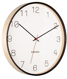 [DL] Wall Clock Joy Wood w. Black Accents -