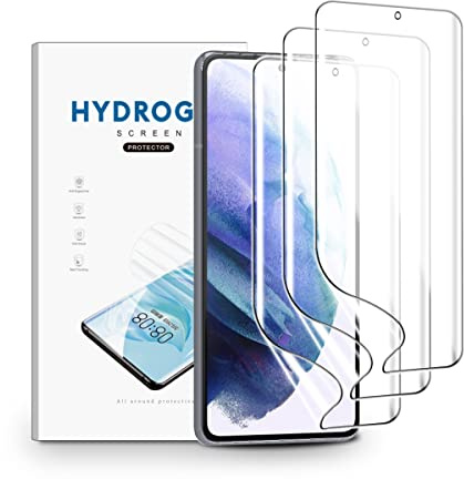 nvskvd Schutzfolie für Samsung Galaxy S21+ 5G, 3 Stück TPU Displayschutzfolie Klar HD Weich Hydrogel Folie Fingerabdruck-ID Unterstützen
