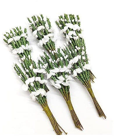 Artificial white heather spray 8 stems buttonholes wedding card craft (Pack of 6 bunch)