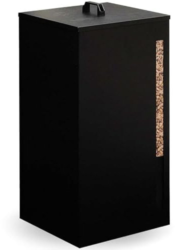 IDMarket - Réservoir à granulés 45 kg Noir Rangement à pellets 36 x 36 x 76 cm