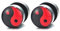 Schwarz und Rot Yin-Yang Herren Ohrringe Ohrstecker Fakeplugs Fake Plug Tunnel Ohr-Piercing, Schraube Wieder, 1 Paar