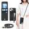 Zouzt for iPhone 13 Mini Case with Cord and Card Holde, Zipper Wallet Case with Crossbody Lanyard Ring Adjustable Necklace Protective Cover Women for iPhone 13 Mini 5.4 Inch - Black