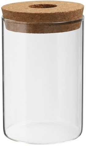 PATIKIL 6.3x3.3 Plant Propagation Terrarium, Glass Cylinder Vase Desktop Glass Planter with Cork Stopper for Hydroponic Plants Centerpieces