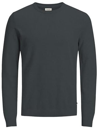 JACK & JONES Herren Jjebasic Knit Crew Neck Noos Strickpullover, Forest River, M
