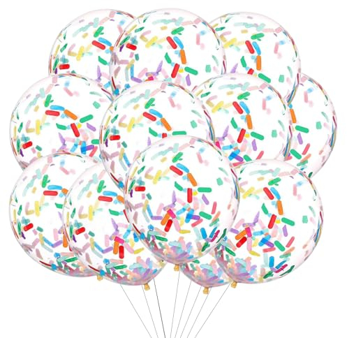 ALEGRE® Bunt Konfetti Luftballons Geburtstag, 30 Stk Glitzer Lange Luftballon Konfetti Bunt, Latex Helium Ballon Party Dekorationen, Bunte Luftballons für Geburtstag,Hochzeit,Babyparty,Verlobung Party