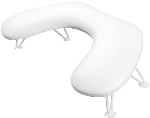 ANGNYA Arm Rest for Nails Tech, U-shaped Hand Rest for Nails Tech Microfiber PU Leather Nail Arm Rest with Detachable Brackets Hand Rest Pillow for Acrylic Nail Cushion (White)