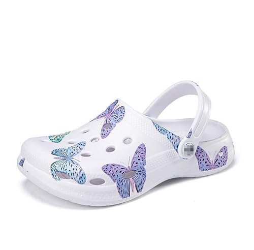 Zuecos Sanitarios Mujer, Unisex Zapatillas de Playa, Zuecos para Trabajo Sanidad Cocina Piscina Playa etc(Multicolor 1,37-38)