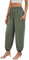 Neineiwu Haremshose Damen Lang für Sport Workout-Yogahose Jogginghose Sommerhose Leicht Weiche Lockere Bequem mit Groß Taschen,Armeegrün,XL