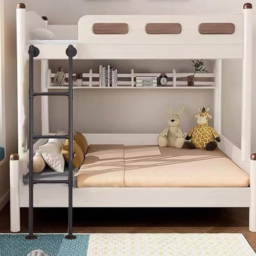 1,8 m Loftleiter für Etagenbett, Fenster, Brunnen/Dachbodentreppen, schwarze Metalltreppe mit Pads zum Klettern und Fluchten
