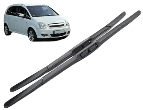 FJCKGF Scheibenwischer für Opel Meriva A 2003-2010 24+24, Effizient Scheibenwischer Vorne Strapazierfähiges Gummi Scheibenwischer Vorne Und Hinten Zubehör