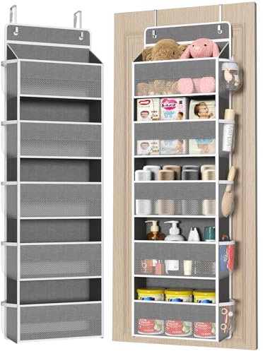 FCHERP Rangement Suspendu sur Porte avec 5 Compartiments,Etagere Rangement Chambre de Grande Capacité,Rangement et Organisation de la Salle de Bain,Rangement Porte à Suspendre,Rangement Mural