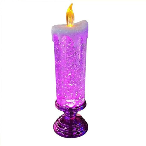 XIAOBAN Flammenlose Weihnachtskerzen, Weihnachtsmann, Schneemann, flackernde, flammenlose Kerzen, batteriebetrieben, Weihnachtsmotiv, LED-Kerzen für Festivals, Geschenke, Weihnachtsdekorationen (Rosa)