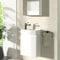 CASAMO Gäste WC Waschbecken mit Unterschrank Premium Waschtisch Set Badmöbel (für Linke Hand, Weiß)