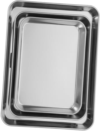 Ciieeo Stainless Steel Cookware Set Toaster Oven Trays 8x10.5x1 Nonstick Induction Oven Pans Easy to Clean Versatile for Baking Grilling