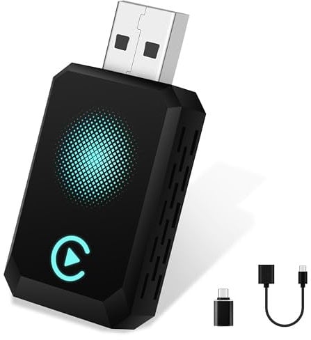 CarPlay Wireless Adapter, 2025 Upgrade CarPlay Dongle Konvertiert Kabelgebunden zu Kabellos für iPhone, USB C/A Plug and Play CarPlay Adapter Kompatibel mit iPhone iOS 10+ und Autos mit CarPlay