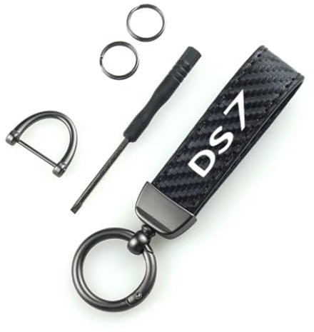 Porte-clés de Voiture, pour Citroen DS7 Clé de Voiture Anneau Homme et Femme Multifonction Voiture Accessoires,Black