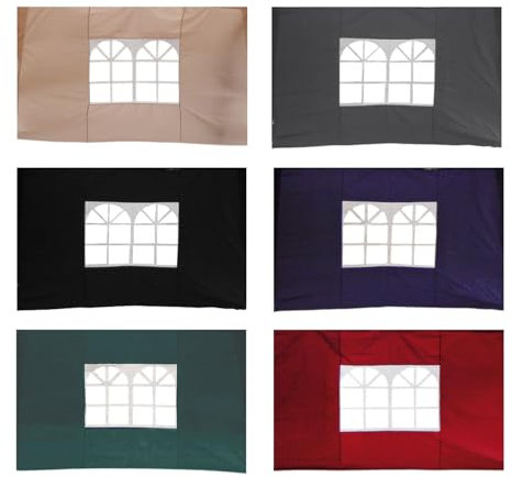 Mojawo 2er Set Seitenteile Fenster Seitenwand Pavillon Alu-Faltpavillon Fenster PA - beschichtet wasserabweisend 300x300cm, Farben:Schwarz