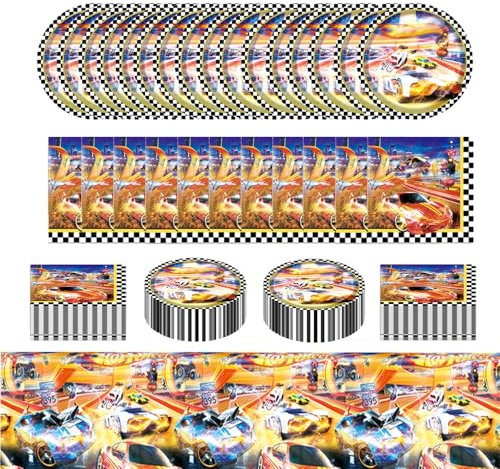 Stoviglie per Feste Decorazioni Compleanno,Piatti Tovaglioli Tovaglia , Tovaglia di Compleanno Tovagliolo adatto per 20 persone (FH2)