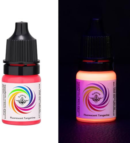 TTOOGO Fluoreszenz Tattoo Tinte Set UV -Glühfarbpigmente für Muster -Hervorhebung und -modifizierung, hautsichere 5ml -Flaschen,Rot