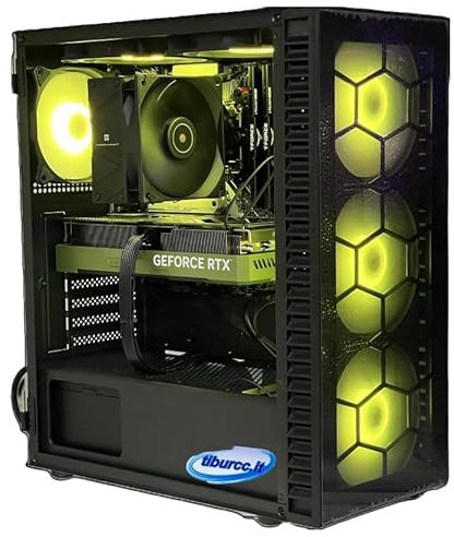 Tiburcc Computer Gaming PC AMD Ryzen 7 5700X - RTX 5060 8GB - M.2 1TB NVMe - Ram 32GB DDR4 - B450M - Windows 11 No wifi No bluetooth
