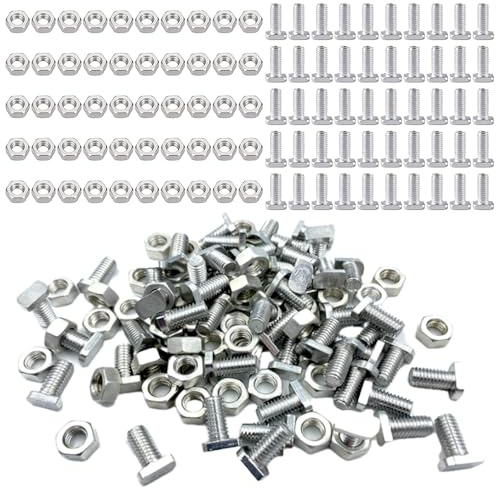 Lot de 50 vis à tête marteau M6 pour serres, abris en verre, aluminium