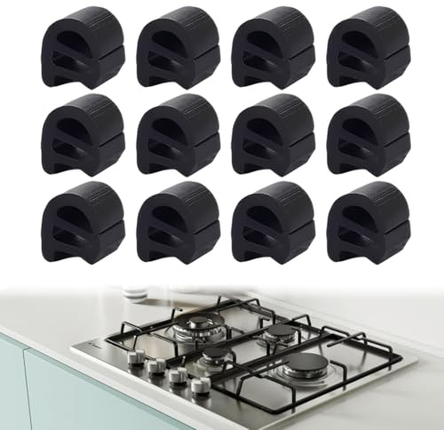 12 Pezzi Gommini Griglia Piano Cottura, 9 mm x 10 mm Piedini In Gomma Per Griglia Di Cottura Da Cucina Parte Di Ricambio Piedini Di Supporto In Gomma Antigraffio Per Griglia Di Cottura
