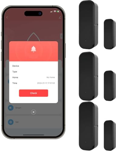 Acmerota Set di 3 sensori intelligenti per porte e finestre WiFi, sensore di contatto per porte e finestre, sensore di apertura senza fili, con Alexa e Google Home