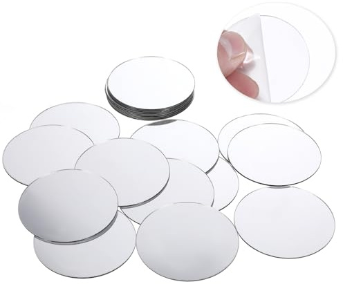20 Stück Acryl Spiegel Spiegel 5cm Mini Rund Klein Spiegels Spiegelfliesen Dekospiegel DIY Selbstklebend Acryl Wandspiegel Abnehmbarer Spiegels für Heimdekoration Zuhause Wohnzimmer Schlafzimmer