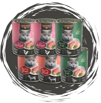 Leonardo Quality Selection Klassiker Mix 6x800g – Katzen Nassfutter Ente, Rind & Geflügel Pur – Premium Katzenfutter ohne Getreide, hoher Fleischanteil, naturbelassen & lecker