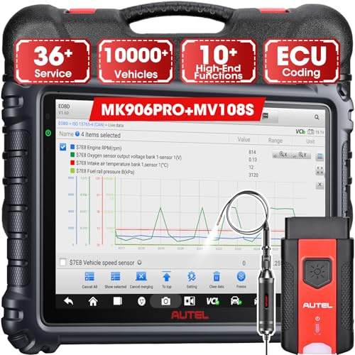 Autel MaxiCOM MK906 Pro con MV108S | Nueva versión MS906BT/MP900BT, codificación ECU, escáner bidireccional, 36+ servicios, Auto Scan 2.0, 4G+128G