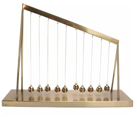 Kinetic Balance Balls Newton's Cradle, Physics Demonstrator with 10 Metal Balls, Desk Ornament for Office and Home