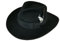 Herren 100% knautschbarer Wollfilz Outback Cowboy Indiana Jones Fedora Hüte, schwarz, S/M
