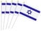 Hand Held Isreal Flag Isreali Flag Stick Flag Mini Flag 50 Pack Round Top National Country Flags, Party Decorations Supplies For Parades, World Cup,Sports Events,International Festival (8.2 x 5.5)