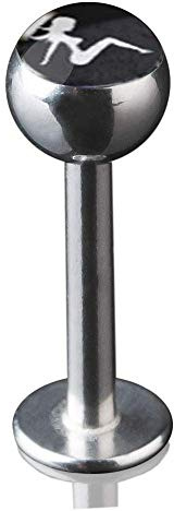 viva-adorno 1,2 x 8mm Lippen Piercing Stecker Labretstecker 316L Chirurgenstahl 20 Verschiedene Motive Picture Logo Z379