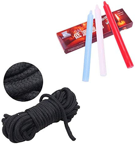 JYtop 3 Stück Niedrigtemperatur-Kerzen Romantische Kerzen für Paare + weiches, langes Baumwollseil, 1 Packung
