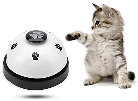 Dog Door Bell and Press Bell Pet Training Press Bell Iron Sturdy Pet Bell Desk Bell Call Bell for Dog Toilet Training Bell Interaction Bell (White)