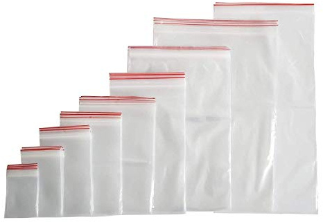 Lot de 100 sachets à fermeture éclair - 20 x 25 cm - En plastique - Fermeture à pression - Sachets d'expédition refermables (40 tailles au choix)