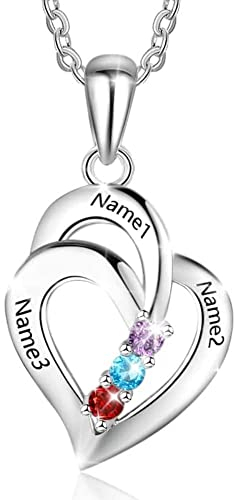 Grand Made Collana Personalizzata con Nome Cuore Collana da Donna in Argento 925 Personalizzata per Donna Regali per la festa della mamma Natale San Valentino