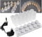 ChiliTec LED Teelichter 12 Stück mit Windschutz Aufladbar Batterie Kerzen Akku Ladestation Netzteil Tisch Deko für Party Hochzeit Weihnachten