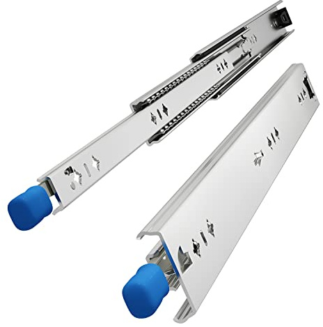 VADANIA 500mm Heavy Duty Drawer Runners with Lock #D53, 1 Pair | 120kg max load, locking mechanism, full extension, ball bearing, side mount, for shelf/van/truck/RV pull-out storage.