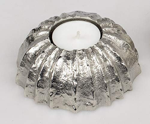 formano Teelichthalter Linien D. 10cm aus Aluminium Silber WA