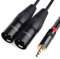 NANYI XLR Microphone Splitter 3.5mm to 2XLR Male TRS Stereo to Two XLR Male Interconnect Audio Cable Y Splitter Adapter 5M (16FT)